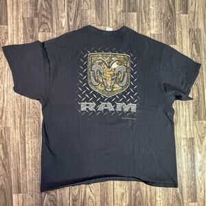 Vintage RAM Logo Graphic Tee Dodge Ram Truck Black 2XL Delta ProWeight